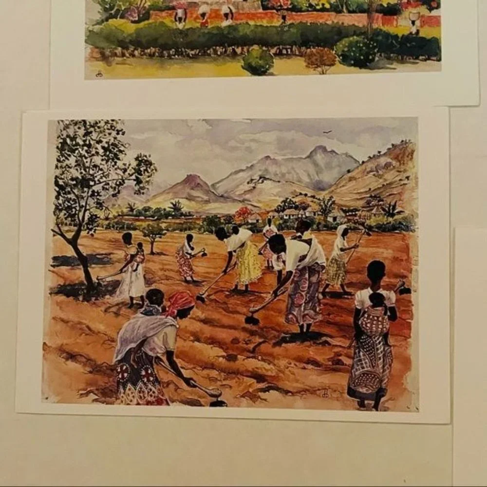 Watercolor by Dorothy B. Hayes 1994 Blank‎ Cards Set of 14 Floral People Farm